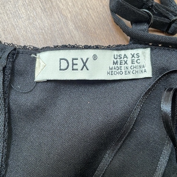 NWT Dex Black Tiered Lace polka dot mini Dress spaghetti straps size XS - Picture 10 of 11